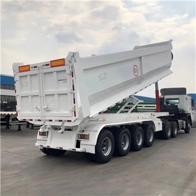 Semi-remorque à benne basculante arrière à 4-essieux-charge de 60 tonnes peut être utilisée dans le sable de pierre